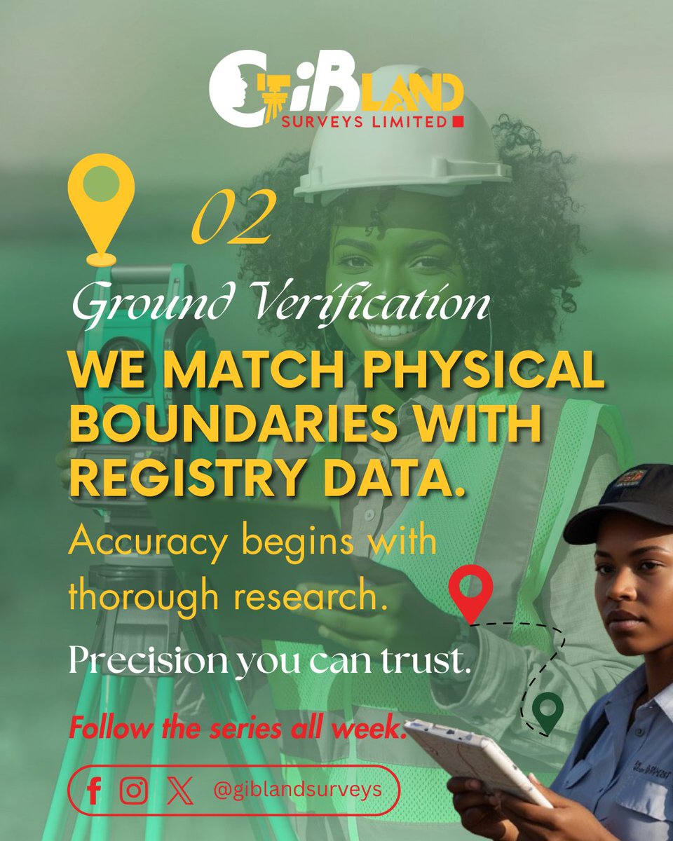 GiblandSurveys's tweet image. 📡 Step 2: Ground Verification
We use GPS + modern tools to match boundaries with registry data.
✅ Guarantees your property is correctly positioned.
#PropertyVerification #SurveyingExperts #GiblandSurveys