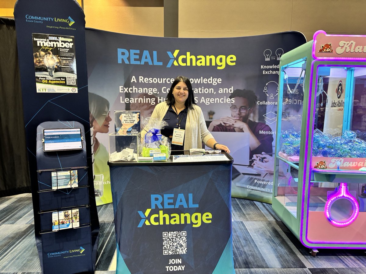 We're at the Community Living Ontario Inspiring Possibilities Conference &amp; AGM, joining leaders and advocates from across Ontario!
Amanda is there representing the REAL Xchange. Learn more: realxchange.communitylivingessex.org
Thank you to CLO for hosting such an inspiring event!