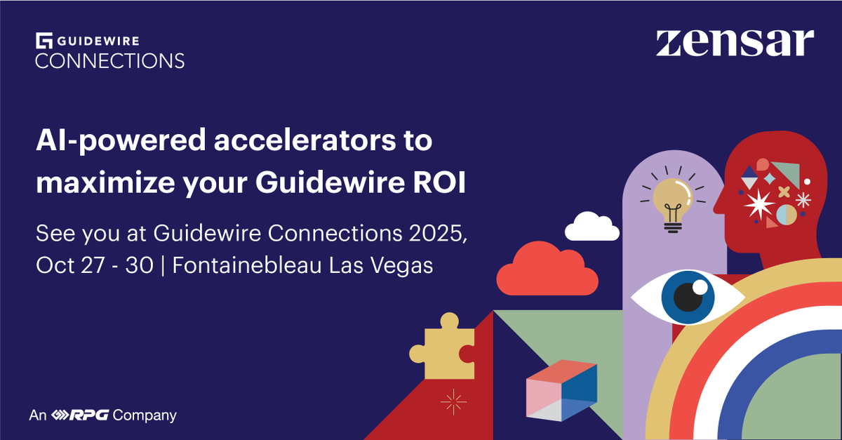 Zensar's tweet photo. At Zensar, we bring together automation-led accelerators, AI-powered AMS, and Guidewire Cloud adoption services to help insurers unlock business value from their Guidewire journey — faster and smarter. Register now: https://t.co/5HiSE63vDS
@Guidewire_PandC #GuidewireConnections https://t.co/9p1LtX8ieG
