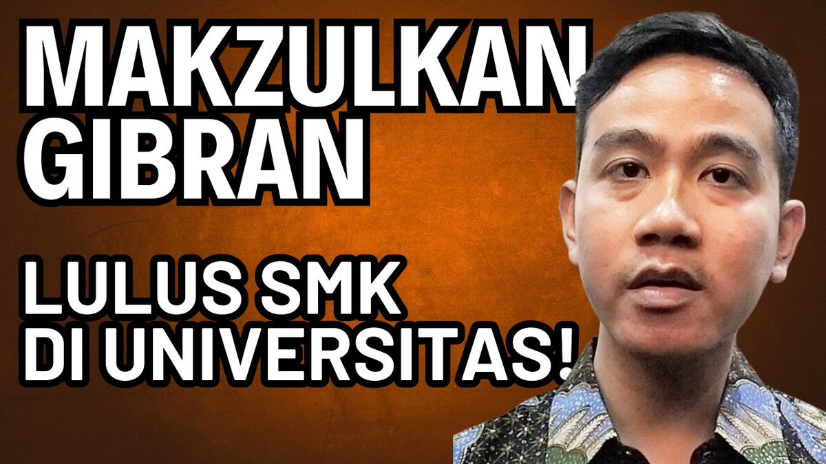 SianiparRismon's tweet image. MAKZULKAN GIBRAN! LULUS SMK KOK DARI UNIVERSITAS!

youtube.com/live/PWwTFbFRI…