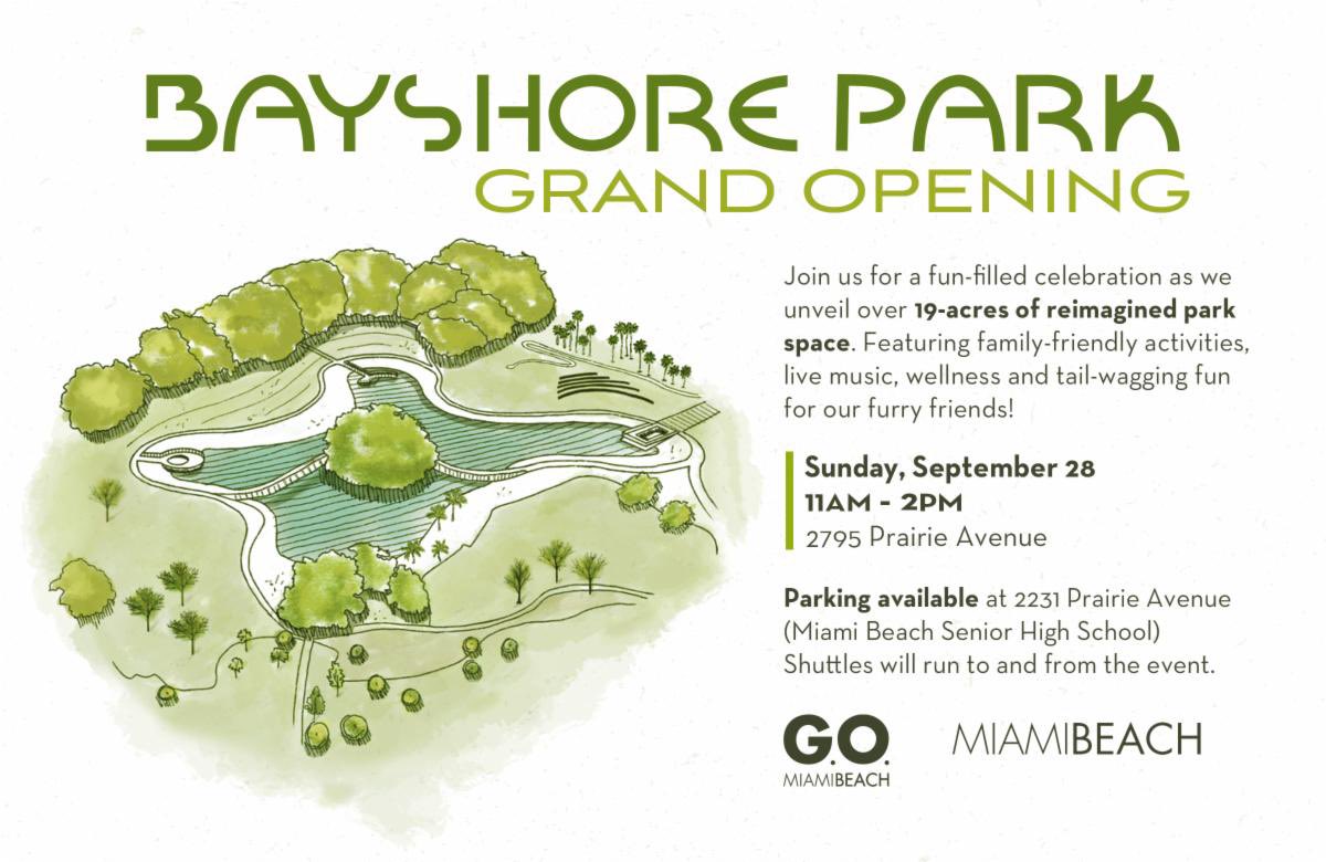 MiamiBeachNews's tweet photo. Grand Opening Set for Miami Beach’s Bayshore Park 
— The event will feature live music, wellness activities and even tail-wagging fun for the family dogs —

Details: https://t.co/axw1nrfsLN https://t.co/f5DSKmDk5U