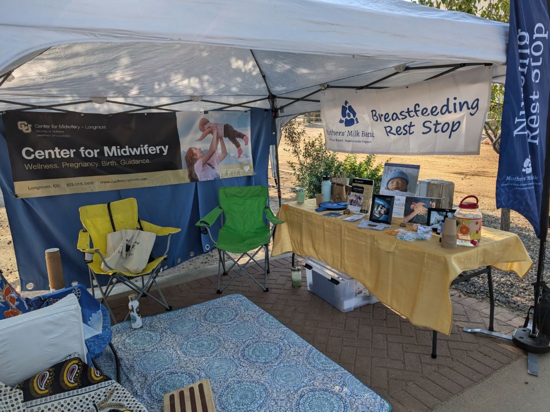 Stop by our last nursing nook at the #LongmontFarmersMarket this season. We are located at the south end of the market, across from some yummy pastries and apple cider. We have a comfy space to sit &amp; nurse. We'll be there from 8am to 1pm. #Midwives #LongmontCO
