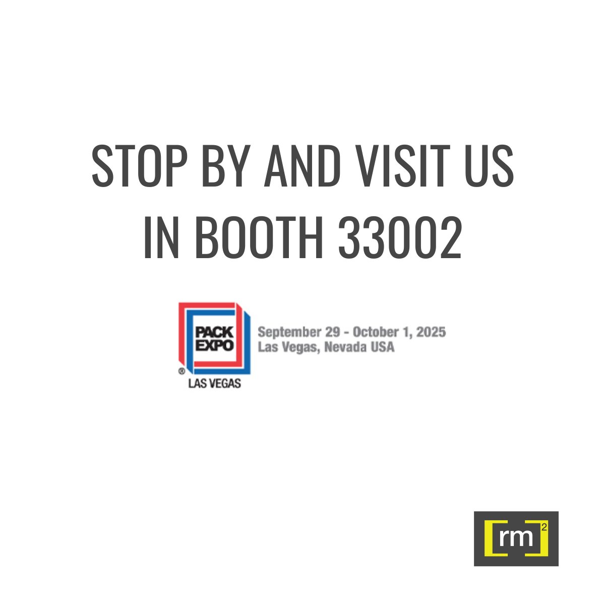 RM2Pallets's tweet photo. Stop by Booth 33002 in the Reusable Packaging Pavilion in the South Upper Hall at PACK EXPO Las Vegas, September 29-October 1, and say hello to the RM2 team. We are excited to meet you!

#packexpo25 #compositepallets #reusablepackaging https://t.co/VszamWdRpj