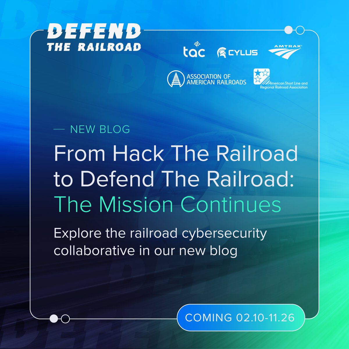 TechAdvCenter's tweet image. From Hack The Railroad to Defend The Railroad, the mission continues.
Our latest blog explores this initiative’s evolution and the urgency of protecting rail infrastructure. Read the full blog here: hubs.la/Q03JWT_10
#Cybersecurity #CriticalInfrastructure #Railsecurity