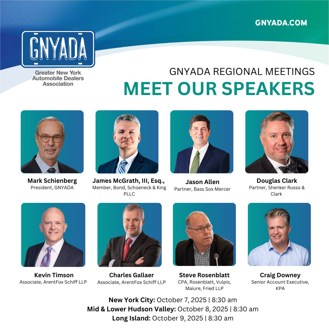 From tax and franchise law to employment law, OSHA, and beyond—our speakers will break down the latest compliance updates and legislative priorities, giving your dealership the knowledge it needs to stay ahead.

Register Now: bit.ly/4mrzOvr