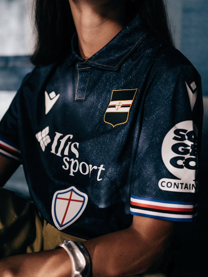 Benched_backup's tweet image. Italian team Sampdoria reveal their &apos;denim&apos; third kit for the 2025/26 season