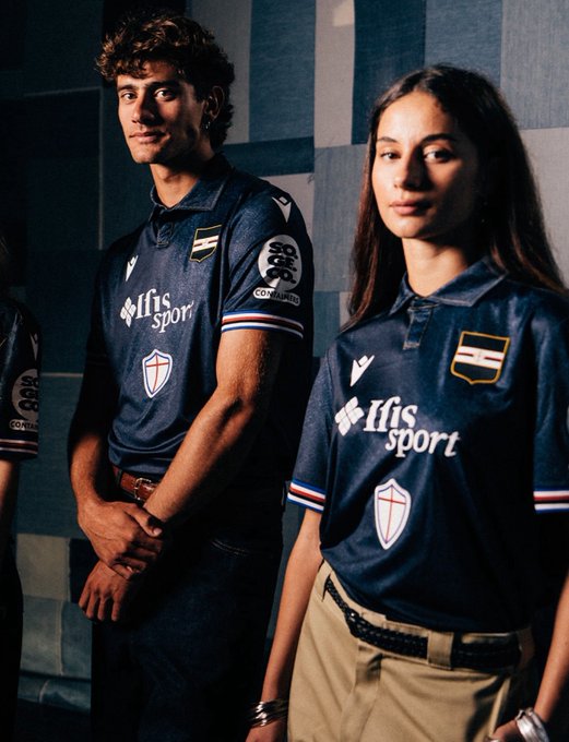 Benched_backup's tweet image. Italian team Sampdoria reveal their &apos;denim&apos; third kit for the 2025/26 season