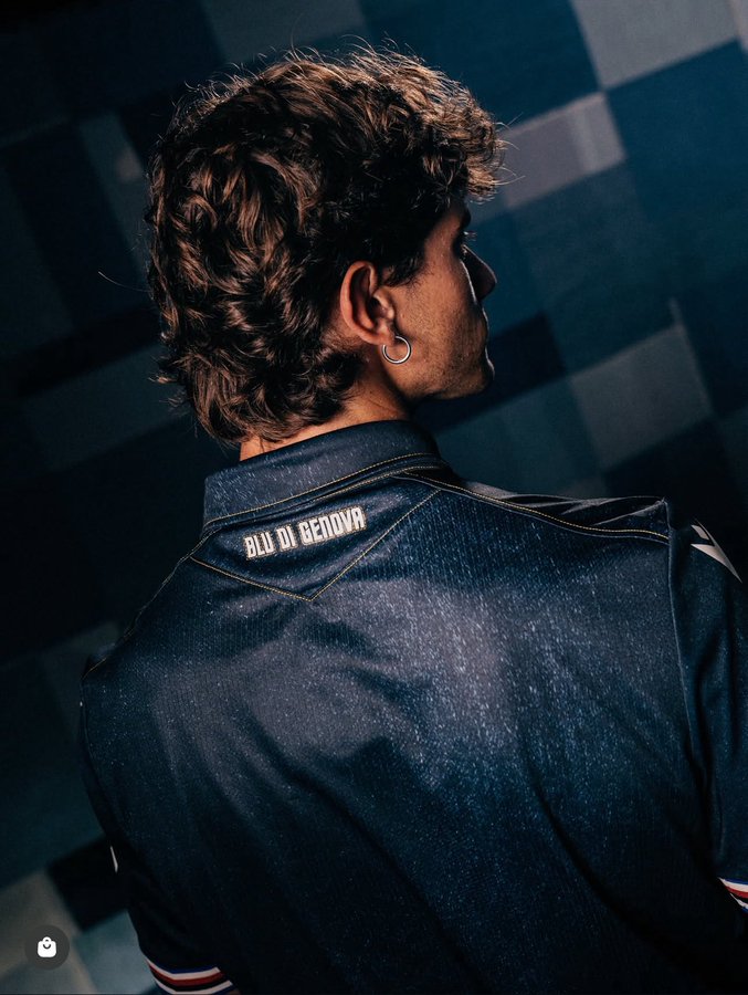 Benched_backup's tweet image. Italian team Sampdoria reveal their &apos;denim&apos; third kit for the 2025/26 season