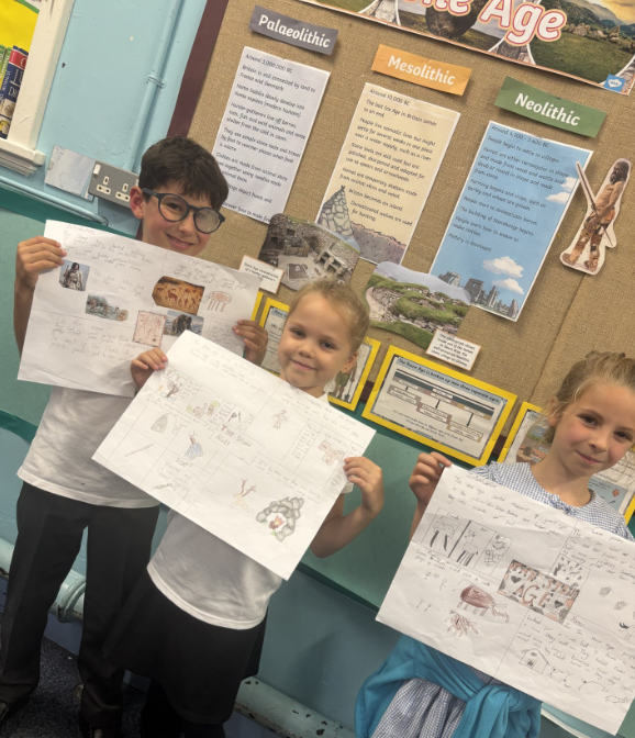 latimerprimary's tweet image. Year 3 are learning about The Stone Age in History, art and English this term. They have worked so hard and have enjoyed producing a Stone Age fact poster. #3JS #LatimerHistory #LatimerEnglish