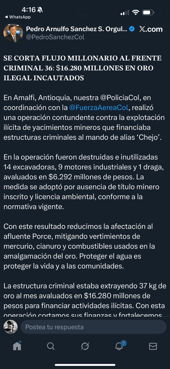 JACOBOSOLANOC's tweet photo. Mega Operativo de la Policia contra Mineros legales en Antioquia
 
Ayer martes a las 10:30 de la mañana se presentó un mega operativo desproporcionado y violento de la @policiacolombia en la mina La Cacaotera y Mina La isla en la zona del río Porce, en la zona rural de Amalfi y Anorí, en el departamento de Antioquia. Abro hilo 🧵 para poner en conocimiento de la opinión pública lo que sucedió en el lugar y cómo se vulneraron los derechos de mineros tradicionales que están formalizados y que el ministro de Defensa @PedroSanchezCol irresponsablemente los relaciona alias “Chejo” comandante guerrillero de la zona, lo que para colmo los pone en peligro de muerte. Ministro si los mineros eran de la guerrilla porque no hubo capturados en el operativo? 
@anmcolombia @minenergiaco