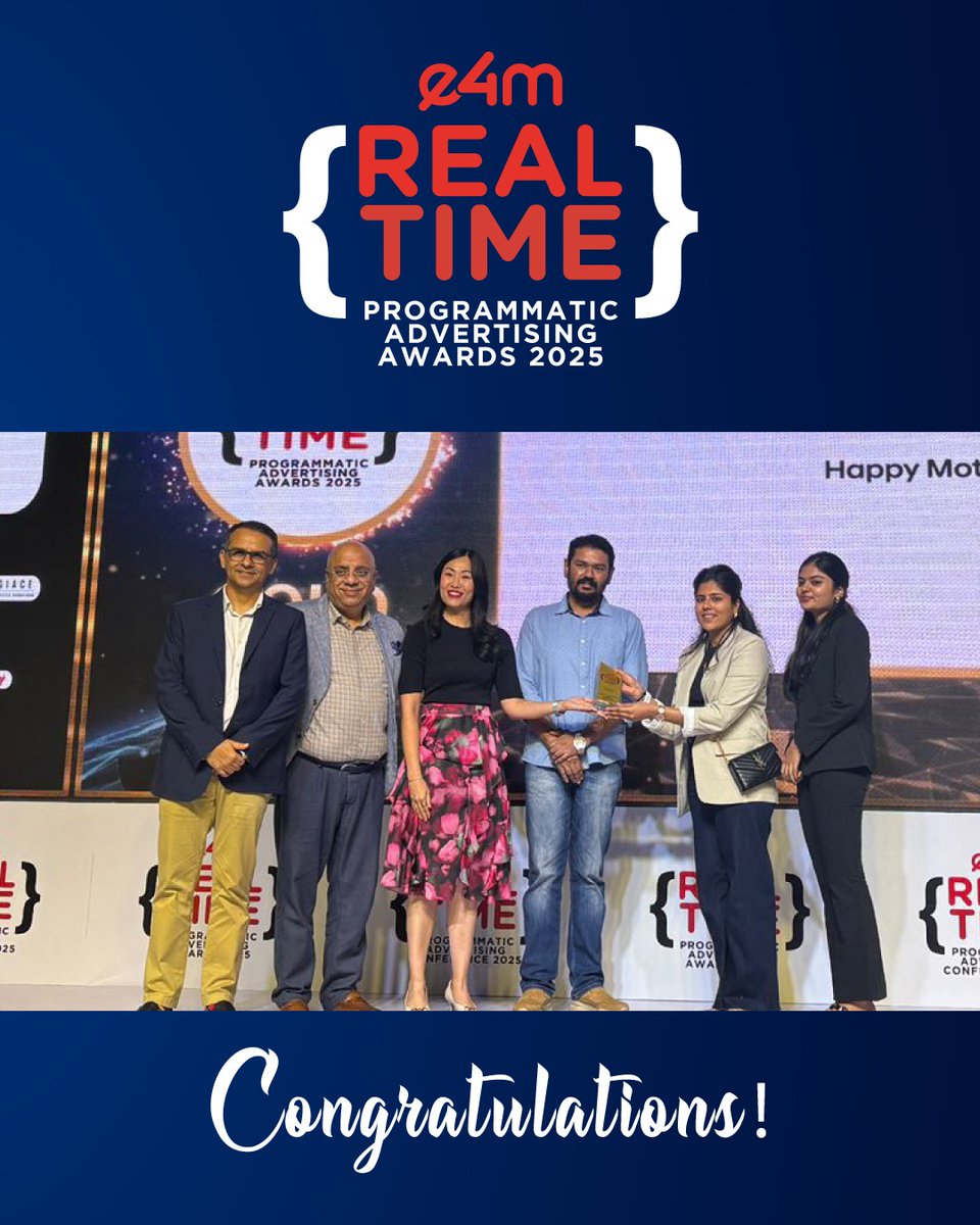 e4mtweets's tweet image. Celebrating the champions of programmatic advertising who craft campaigns that hit the mark every time! Your innovative spirit inspires us all. 🎯

Category: Best Creative Campaign

Winners: 
Brand: @IndiaHaier 

#e4mRealtime #DigitalMarketingAwards
