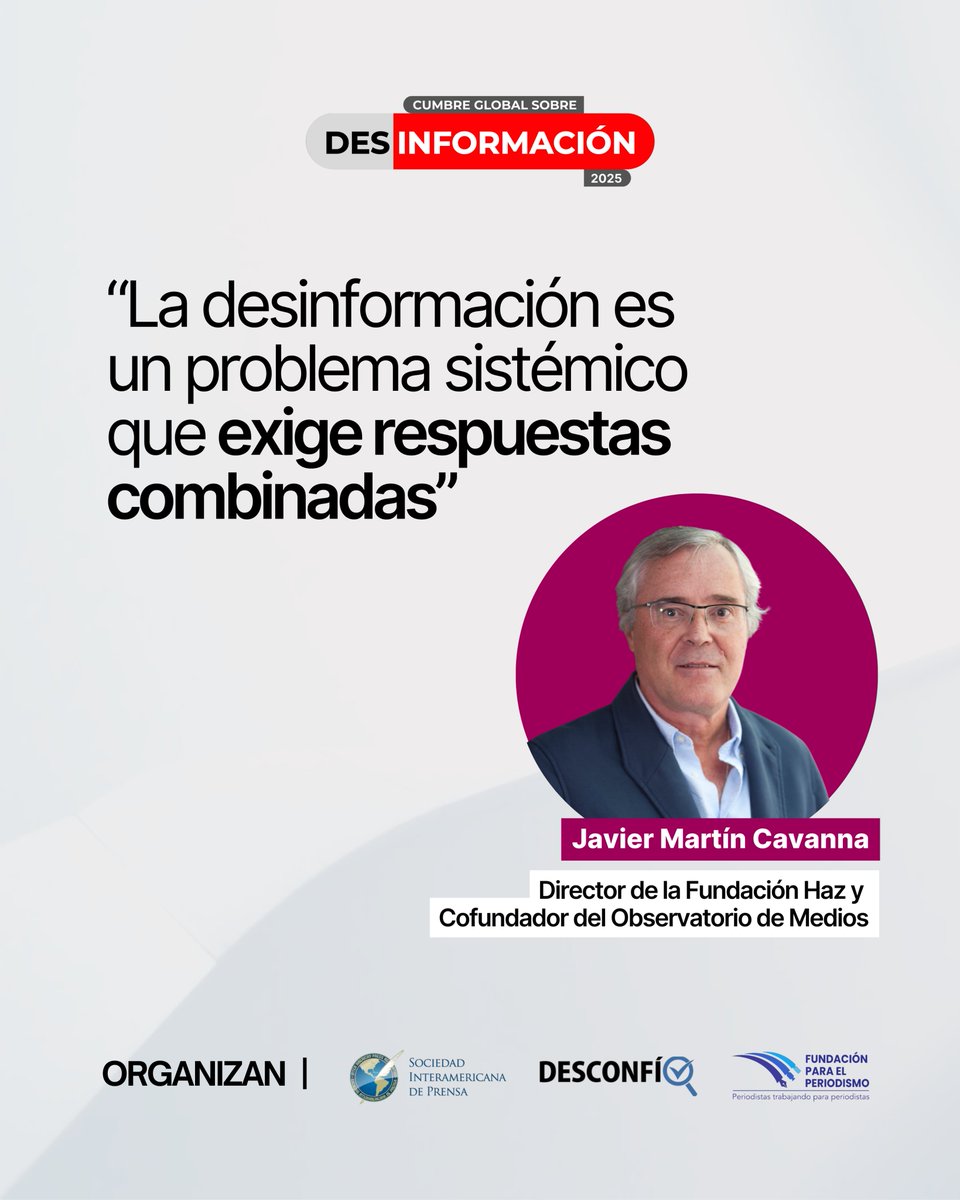 cumbredesinfo's tweet photo. Gracias @jmcavanna por compartir tu mirada en la Cumbre Global sobre Desinformación 2025. https://t.co/RIgU2rNmwl