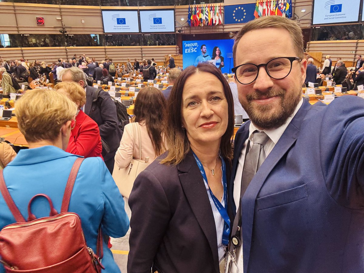 miroslavhajnos's tweet photo. Five years full of challenges, achievements, debates and dialogue have come to an end. During the EESC September Plenary Session at the @Europarl_EN in Brussels, we held our End of Mandate Ceremony – a moment to celebrate what we built together, how to create a more social and competitive EU, put youth at the heart of democracy and amplify the voice of #EUCivilSociety.

Looking ahead, the @EU_EESC stressed that the EU must continue evolving – becoming more resilient, socially cohesive and globally competitive, while staying true to its founding mission of peace, democracy and the rule of law. Civil society will remain at the heart of this transformation, making sure that Europe’s future is fair, inclusive and sustainable.

My sincere thanks go to all 329 Members, colleagues and the dedicated EESC staff. It wasn’t always easy, but it was worth it – and many challenges still lie ahead. Proud of what we achieved. Proud to be EESC.