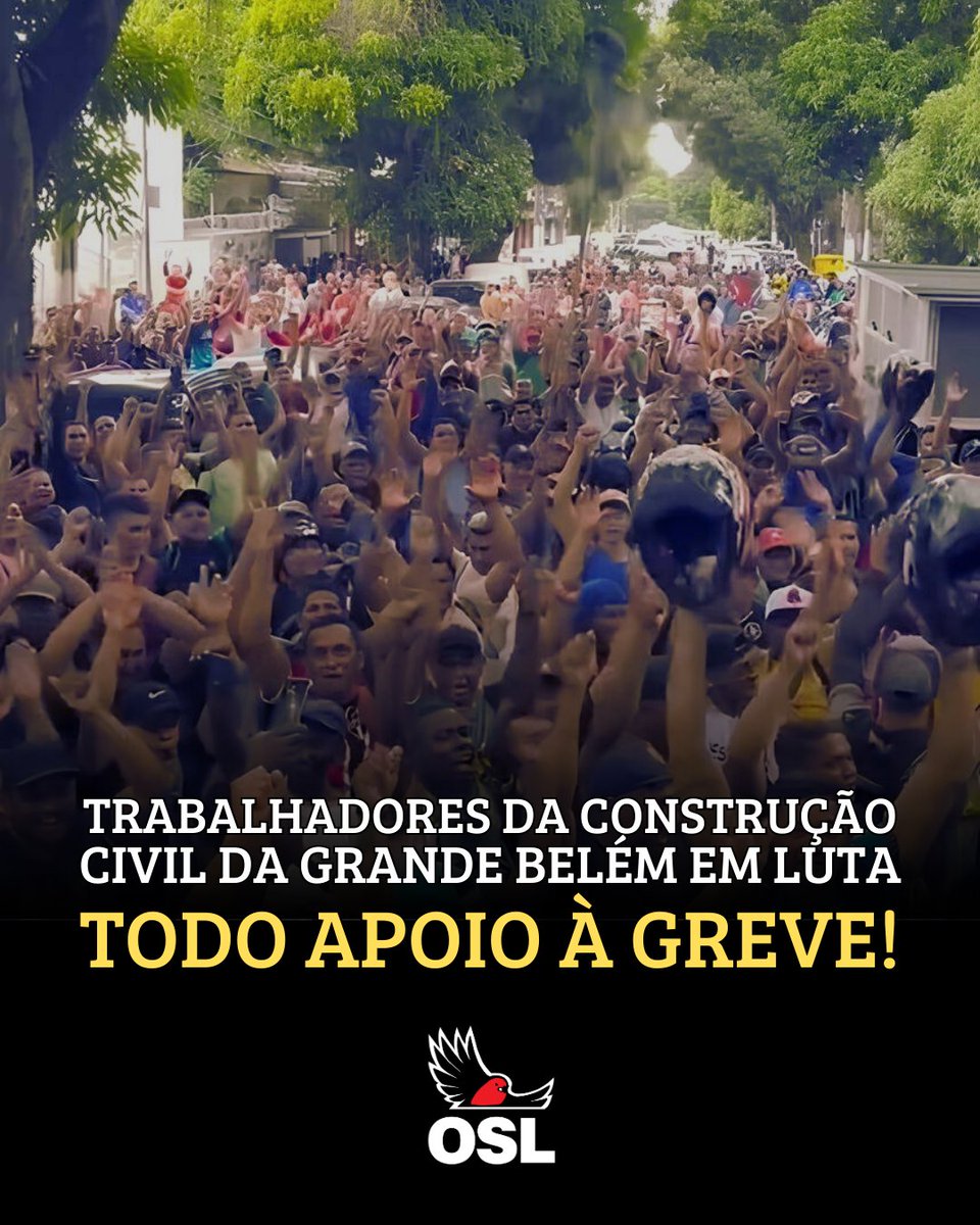 OSL_brasil's tweet photo. Belém, Ananindeua e Marituba amanhecem diferentes! Desde terça, dia 16, os trabalhadores da construção civil cruzaram os braços, recusando a esmola patronal de 5,5% de reajuste salarial e o vergonhoso acréscimo de R$ 10 na cesta básica (“vale-alimentação”) https://t.co/O5dP53ik2C
