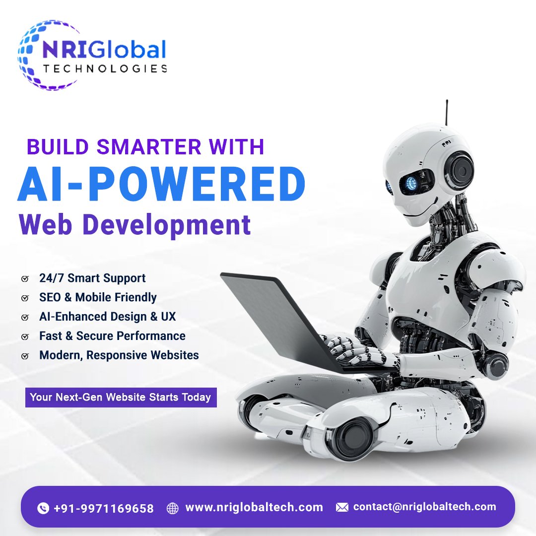 nriglobaltech's tweet image. Build smarter with AI-Powered Web Development by NRI Global Technologies!
Smart, secure & SEO-friendly websites for your future-ready digital presence. 🌐✨
📞 +91-9971169658 | 🌍 nriglobaltech.com
✅ #AIWebDevelopment #NRIGlobalTech #NextGenWebsites #SmartWebDesign
