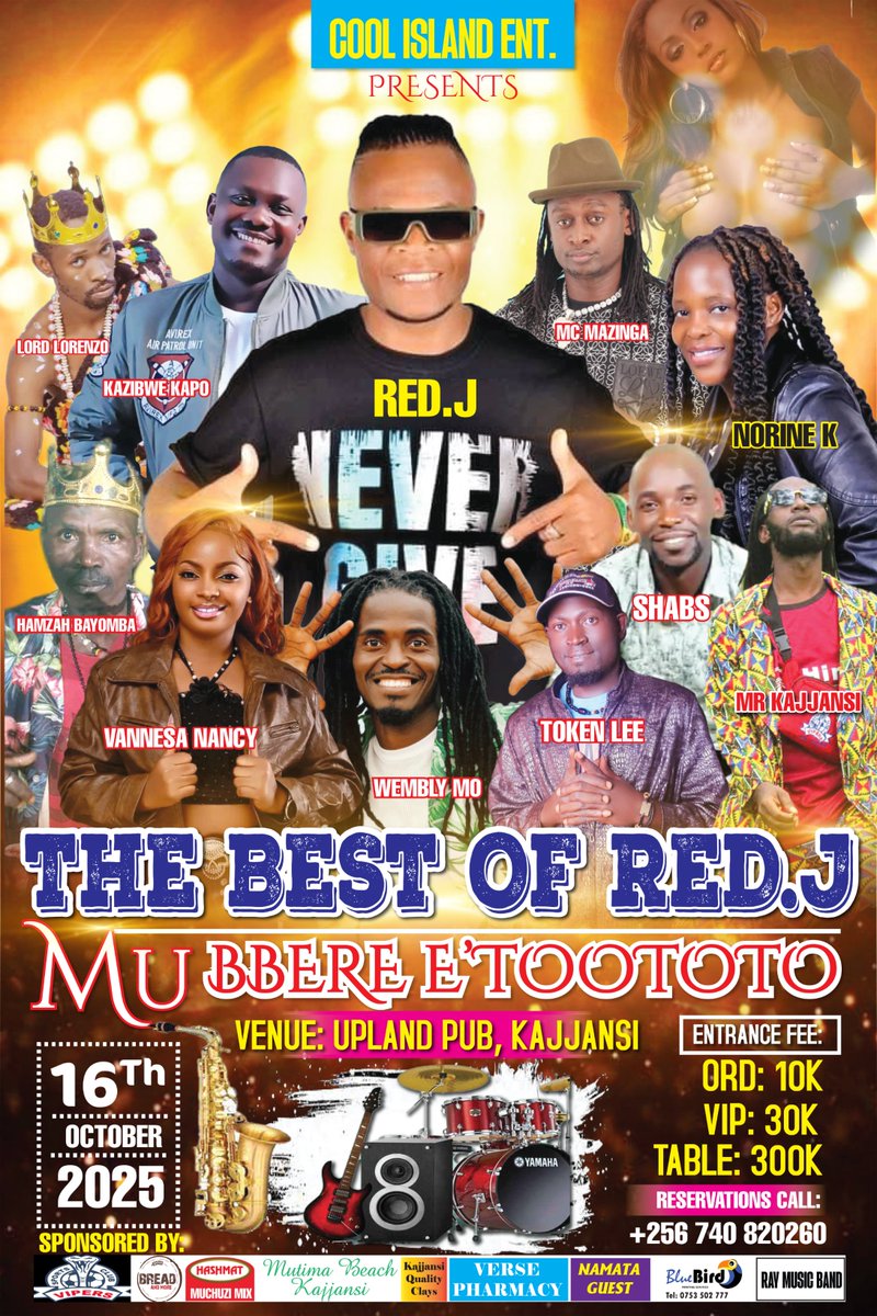 FansVipers's tweet image. #VipersScFans Let's Support Our Very Own #RedJ From #Kajjansi. Mark The Date 16th October 2025.
Venue: #UpLandPub #Kajansi
#VipersScFans
#OneTeamOneDream
youtube.com/@bkmediapromot…