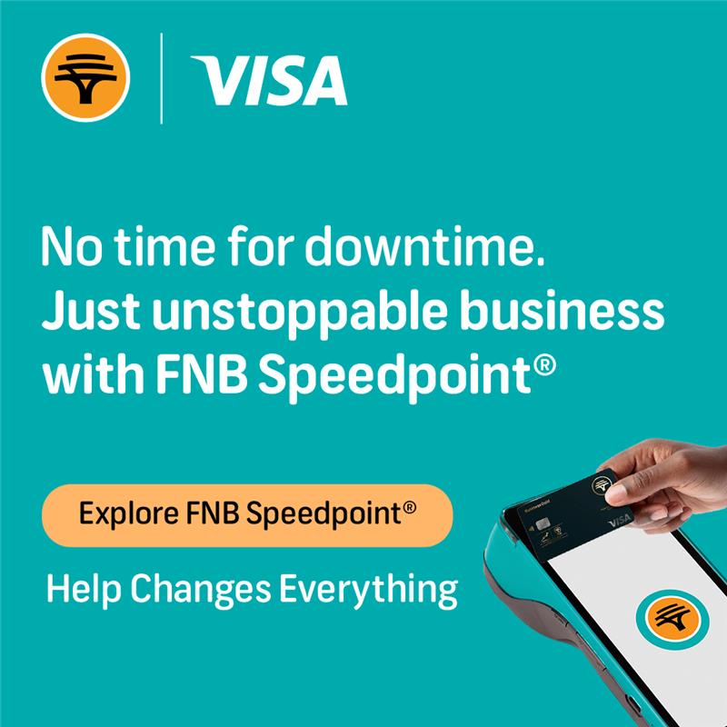 FNBSA's tweet photo. Need a POS that works as hard as you do? Make sure you’re never have to say ‘eish, signal’ to a customer again with FNB Speedpoint®.
Learn more: https://t.co/y2GEjl5XL1 https://t.co/oqBFh9LHvh