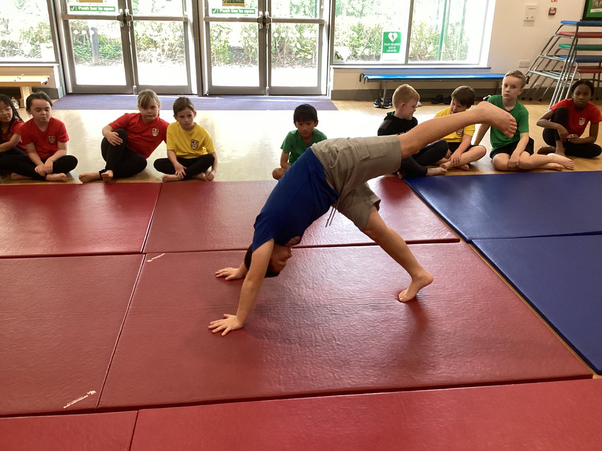 Beech Tree have been practising balances in gymnastics today using a certain number of body parts!