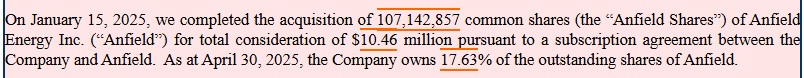 Ok Twitter exclusive on $UEC. What do people make of this? $UEC investing in a company Anfield Energy (AEC CN) at $0.10c when the market price is C$6.37/sh. Sweet heart deal and perfectly normal? Thoughts?
