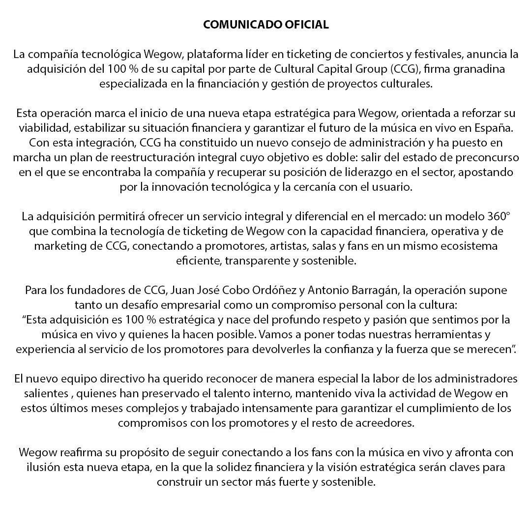 wegowES's tweet image. Comunicado Oficial @wegowES