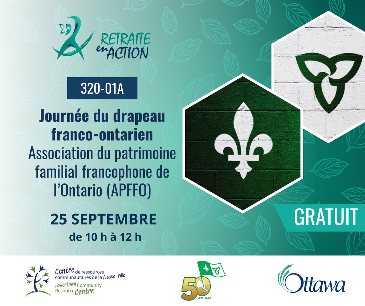 CRCBV - LCRC / Basse-Ville - Lowertown (@crcbv) on Twitter photo Venez nous rejoindre au 40 rue Cobourg jeudi prochain (le 25 septembre, de 10h à midi) pour le lever du drapeau en célébration de la Journée des Franco-Ontariens et des Franco-OntariennesJournée !  Activité gratuite, inscription auprès d'Elodie : 613-860-1099 poste 1 Venez nous rejoindre au 40 rue Cobourg jeudi prochain (le 25 septembre, de 10h à midi) pour le lever du drapeau en célébration de la Journée des Franco-Ontariens et des Franco-OntariennesJournée !  Activité gratuite, inscription auprès d'Elodie : 613-860-1099 poste 1