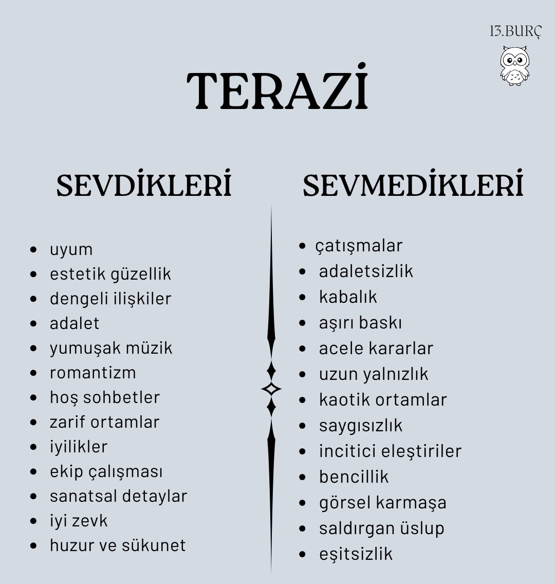 13burctahmin's tweet photo. TERAZİ - Sevdikleri &amp; Sevmedikleri https://t.co/HHRjmudg1o
