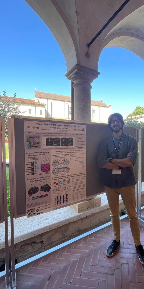 EdoArcu's tweet photo. At #SIPF2025 Presenting our (@GalleseVittorio's lab) latest fMRI-RSA work on action encoding in collab with the Social Brain Lab (Amsterdam). We show new evidence for shared and coordinated sensorimotor encoding of engagement relevant features in AON-rTPj! https://t.co/782RKtJTOs