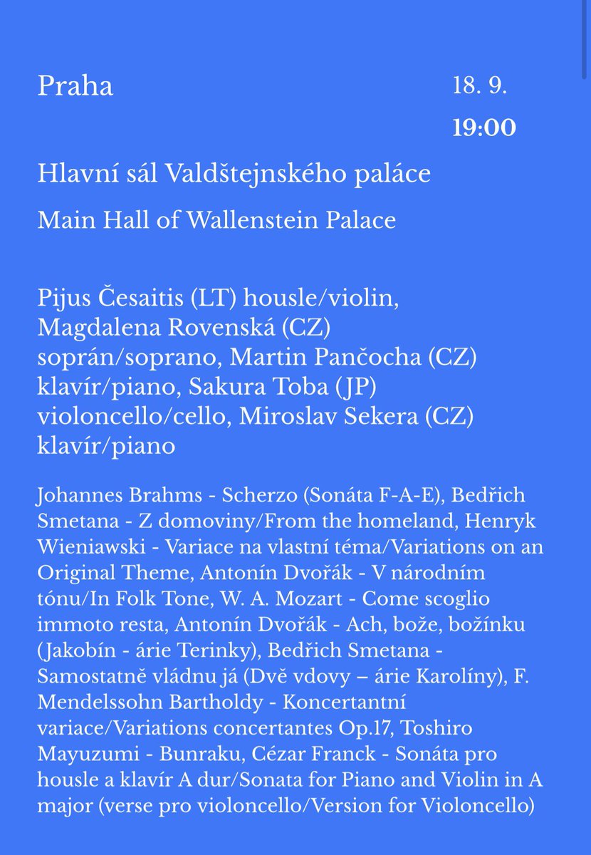 Začíná 34. ročník Mezinárodního hudebního festivalu Mladá Praha, díky kterému do našeho hlavního města přijíždějí mladí hudebníci z celého světa. Těším se na dnešní zahajovací koncert, který tradičně proběhne v Hlavním sále Valdštejnského paláce, sídle <a href="/SenatCZ/">Senát Parlamentu ČR</a>. Festival potrvá