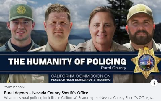 Our Sheriff’s Office is featured in a rural policing documentary by the CA Commission on Peace Officer Standards and Training, which just debuted.  Learn about us, our volunteers, our responsibilities, and how one local tragedy impacted future legislation: youtube.com/watch?v=xNl5EH…