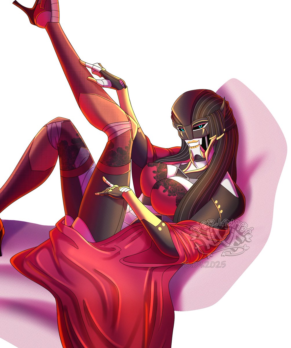 The question is - how fast will I get a shadow ban?

But more srl. I wanted to draw a pin-up for a long while. Who would be better than my Morgana?