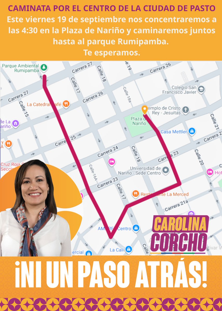 Gente, el día de mañana habrá una caminata por el centro de la ciudad con Carolina Corcho, quien esté interesado acérquese a escucharla, ella dará un discurso en el Rumi. Allá nos vemos. Les agradezco la difusión.
