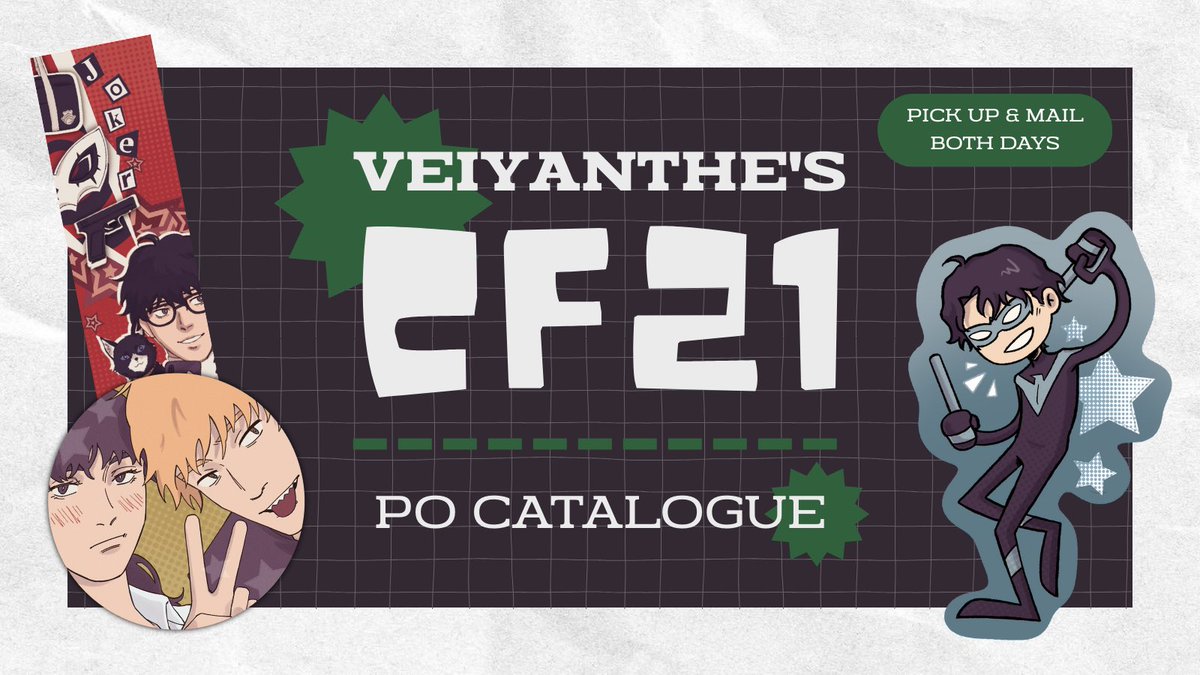 veiyanthe's tweet image. [ 💛&amp;amp;🔄 are appreciated, thank you!! ]

Veiyanthe’s CFXX Pre-Order✨

🗓️ 18 September - 5 Oktober 2025
📦 Pick up OTS (Both Days) &amp;amp; Mail Order
🌟 DC (BATFAM), CHAINSAW MAN, NARUTO, PERSONA 5, ONE PIECE
🔗 forms.gle/kePQA8J8jeW56W…

#cf21 #cf21catalogue #comifuro21 #cfxxi