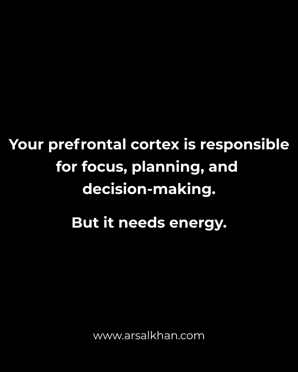 ArsalKYusufzai's tweet image. Your prefrontal cortex drives focus, planning, and decisions—fuel it with energy.

#LeadershipEnergy #BrainPower #FocusMatters #DecisionMaking #LeadWithClarity #MentalPerformance