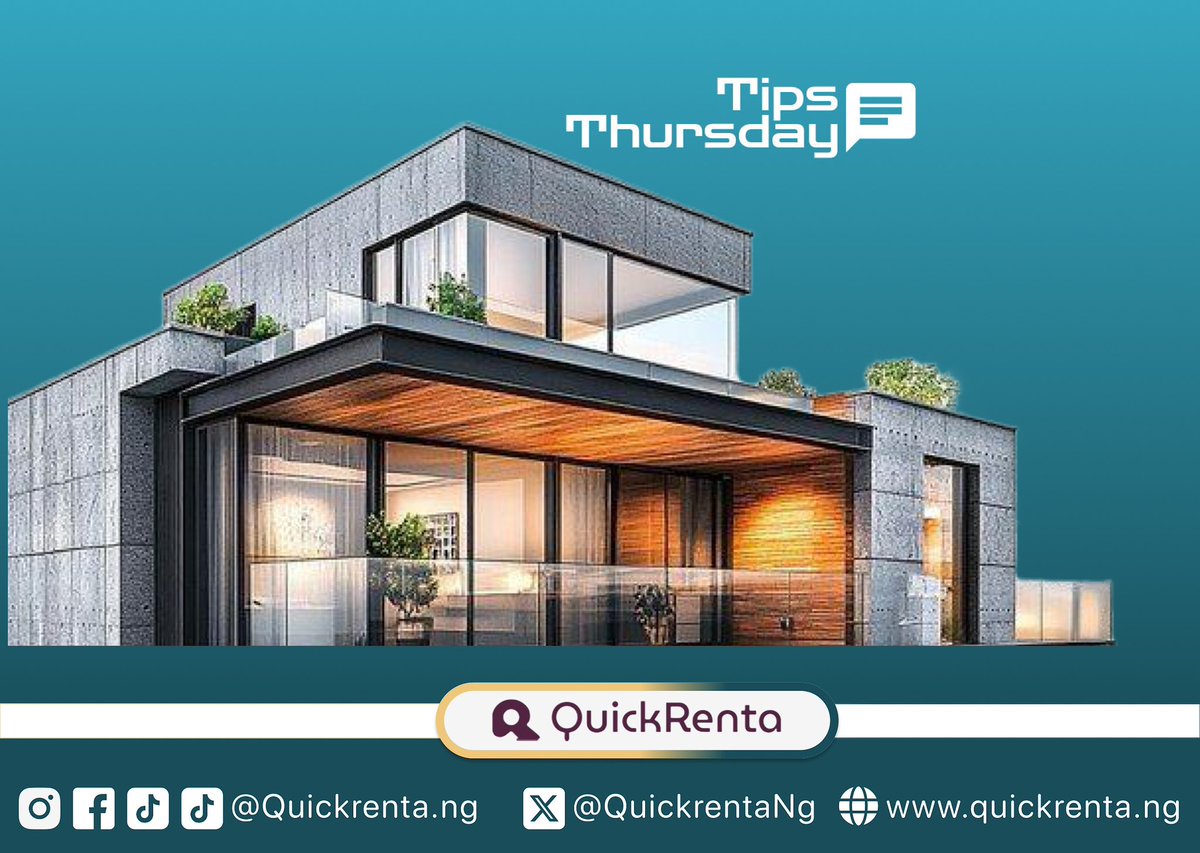 BasemanArmani's tweet image. It’s @QuickrentaNG #TipsThursday
Follow for safe tips on how to purchase properties. They are your Property partner bringing the best of properties to your comfort zone. 

What do you think on the design? 
#LaCasaDeLosFamososMx  #RealEstate #Design