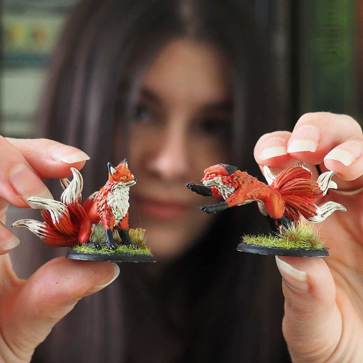 LaLouve3d's tweet image. Today I wanted to share with you the cute little Kitsunes🦊 again. The STL files are available on @MyMiniFactory. Links in comment!
The models in the photo are painted by Lady Rose Painting .
---
#tabletopgames #dnd #tabletoprpg #dndminiatures #miniaturepainting #3dprinting
