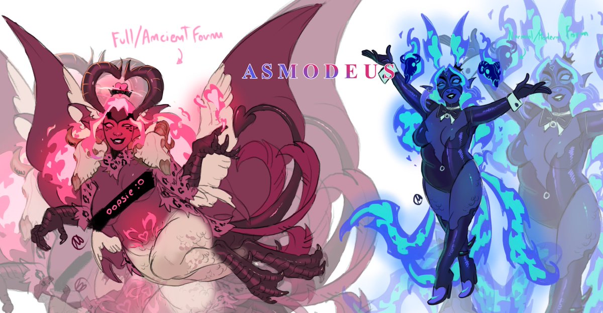 [OC] Finally managed to make Asmodeus redesign with both of her ancient and modern forms ahah
#oc #ocart #originalcharacter