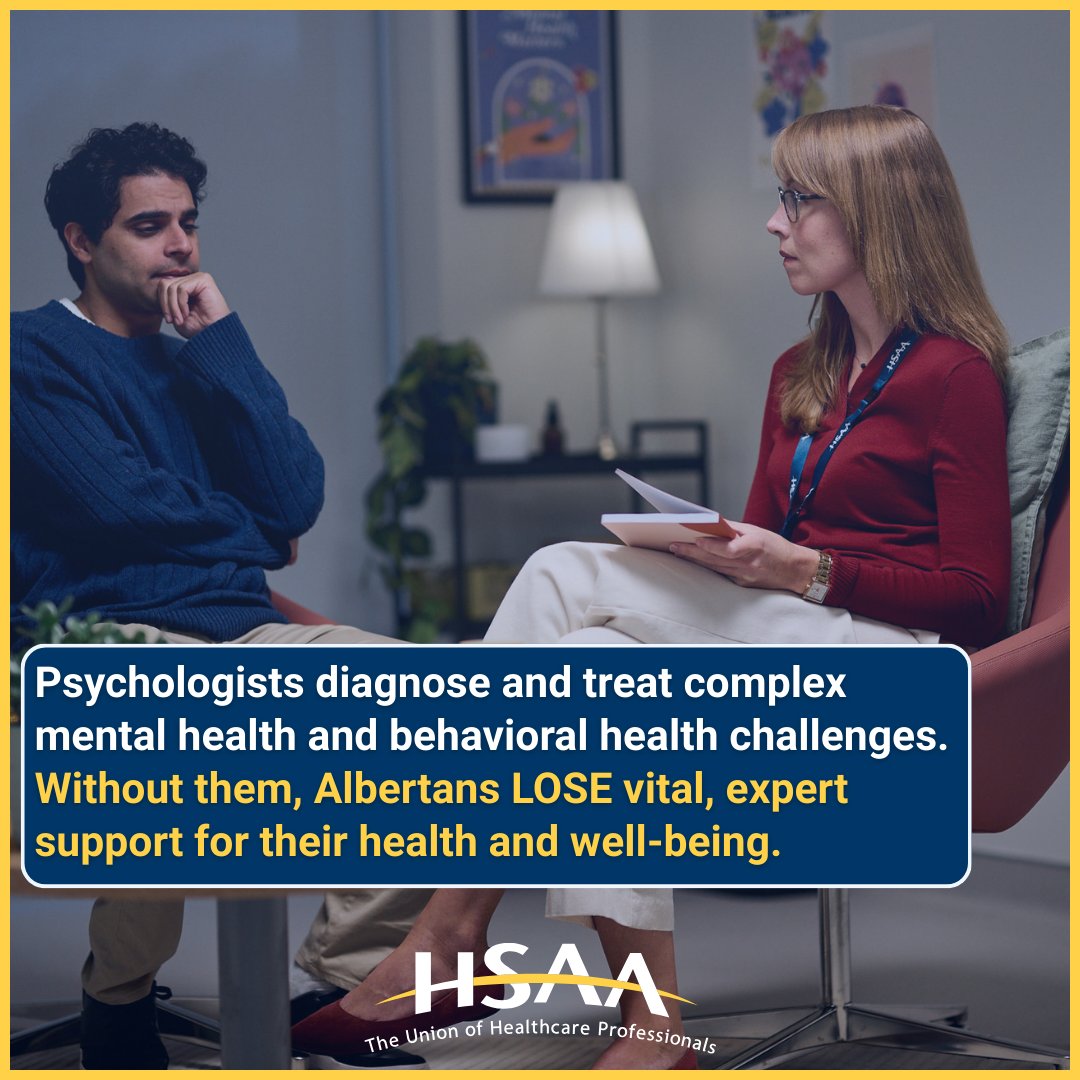 Albertans need more Psychologists. That's why HSAA is calling for better wages and fair treatment. Join us by adding your name here: hsaa.ca/standupforheal…
