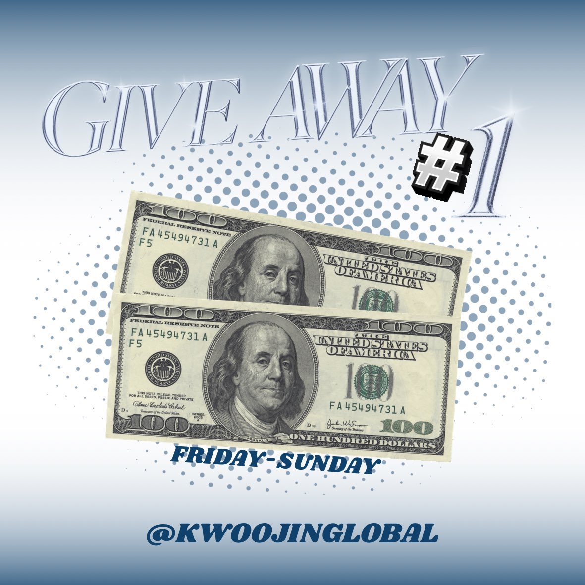 🎉 FINALS GIVEAWAY #1/4 🎉

This is the first of 4 giveaways we’ll be holding over the next 7 days to support Woojin’s debut! 💙

PRIZE: $75 USD 💸

RULES:
1️⃣ Like &amp; RT this post
2️⃣ Drop your Woojin voting proof in the replies to this post (1 proof = 1 entry)
3️⃣ Submit multiple