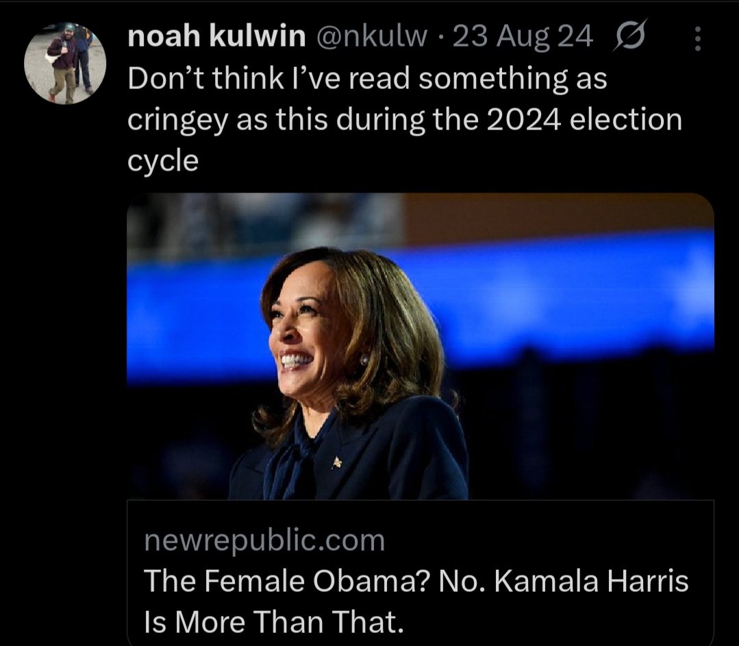 Maybe if you had listened to them, then you wouldn't have spent all of 2024 doing free PR work for the Trump campaign.