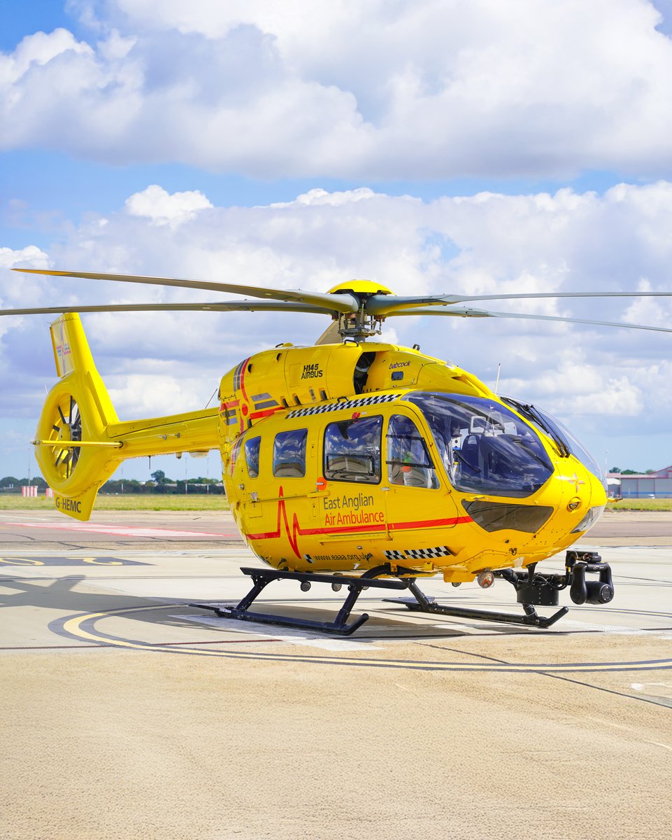 🚁 Meet the helicopters you help keep flying!
EAAA operates two H145s, Anglia One (Norwich) &amp; Anglia Two (Cambridge), covering 5,326 sq miles at up to 140mph.