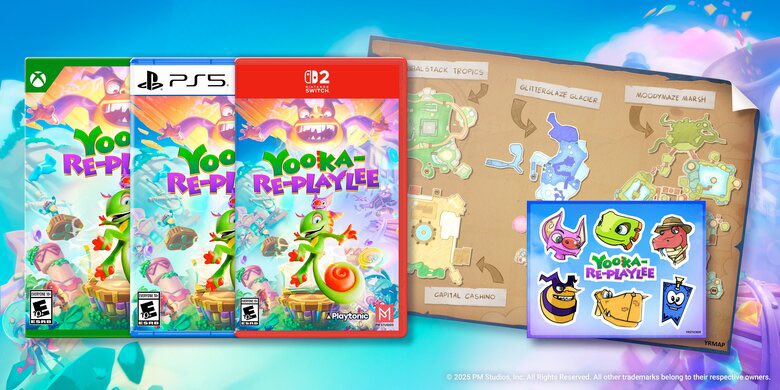 CrocOclock's tweet image. Yooka Re-Playlee physical release will include stickers and a map
