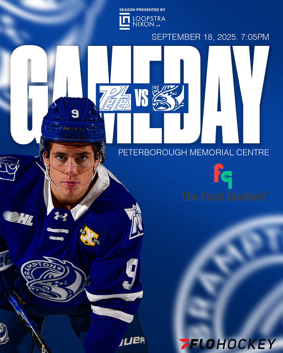 🎉 It’s GAMEDAY — and the first of the regular season!
We’re on the road in Peterborough tonight to take on the Petes at 7:05 PM.
🏒 Tune in live all season long on <a href="/FloHockey/">FloHockey</a>.
💪 Fuelled by the Food Quotient