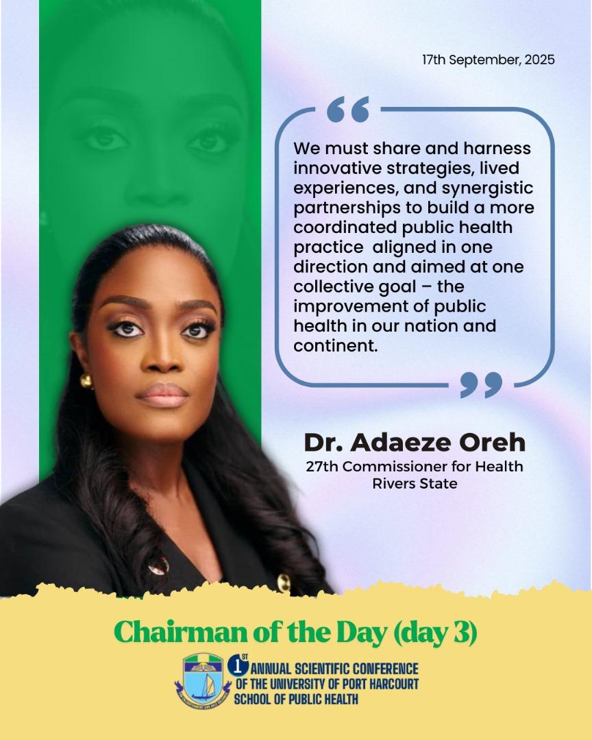 A few thoughts that I shared at the Public Health in Practice Day at the very First Annual Scientific Conference of the University of Port Harcourt School of Public Health which took place yesterday.

#AdaezeOreh
#UniversalHealthAdvocate 
#UniversalHealthAdvoc8
#Public
