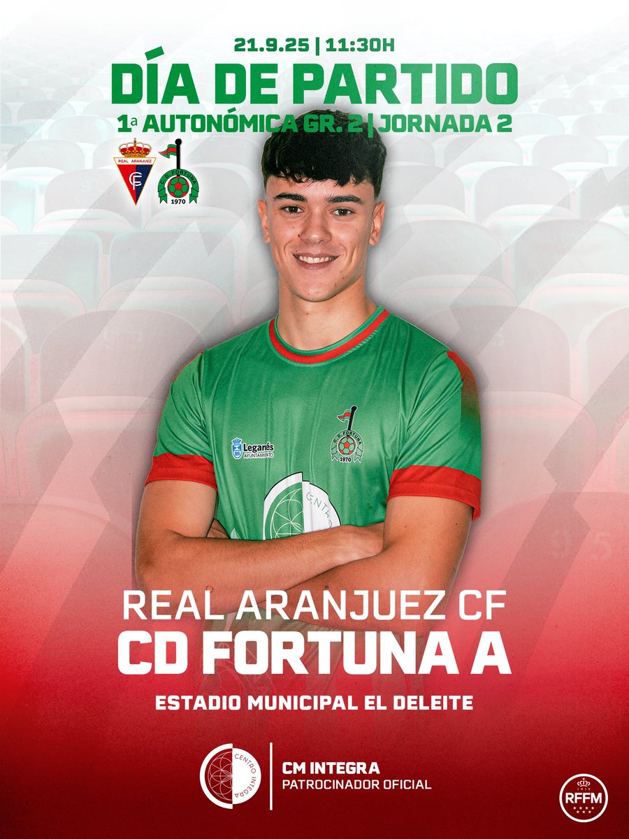 Primer Equipo | Jornada 2

🆚 <a href="/realaranjuez/">Real Aranjuez CF</a> 
🗓️ 21 de septiembre
⏰ 11:30h
🏟️ Municipal El Deleite

#VamosFortuna
