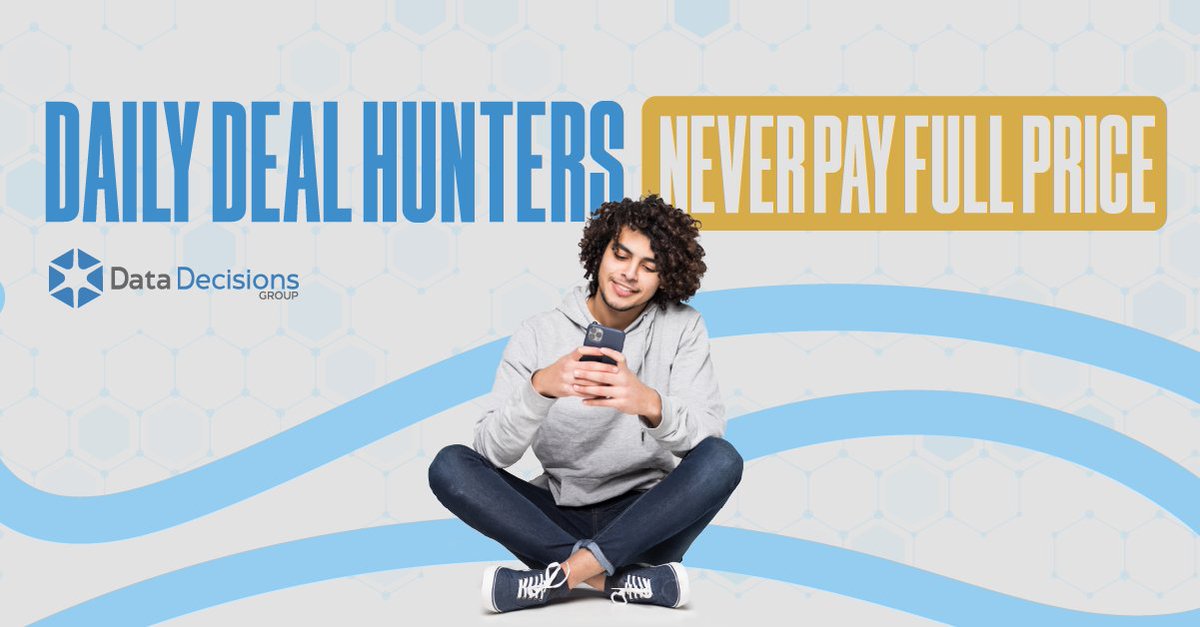 DataDecisions_'s tweet photo. Daily Deal Hunters never pay full price. They chase coupons, codes, and offers. 

DDG helps you reach them and turn discount shoppers into loyal customers. 

https://t.co/VuOyvs1olT

#AudienceTargeting #ConsumerInsights https://t.co/XY0taKstAV