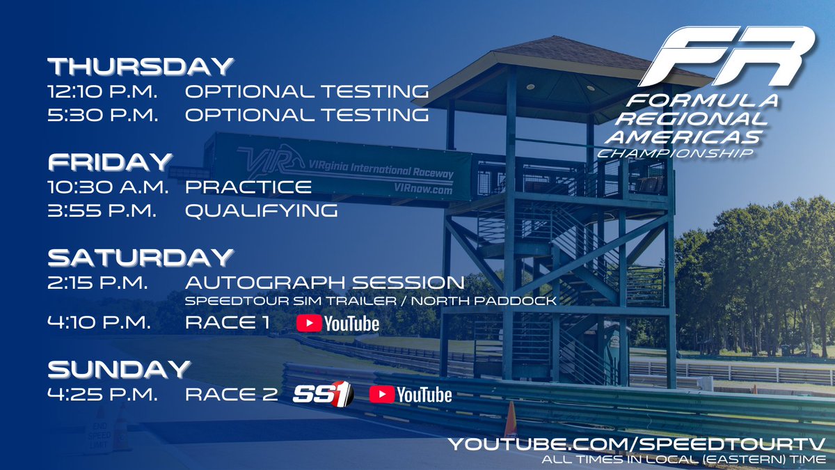 Ready to get the #VIRSpeedTour weekend started at @VIRnow! 🏎️💨🏁