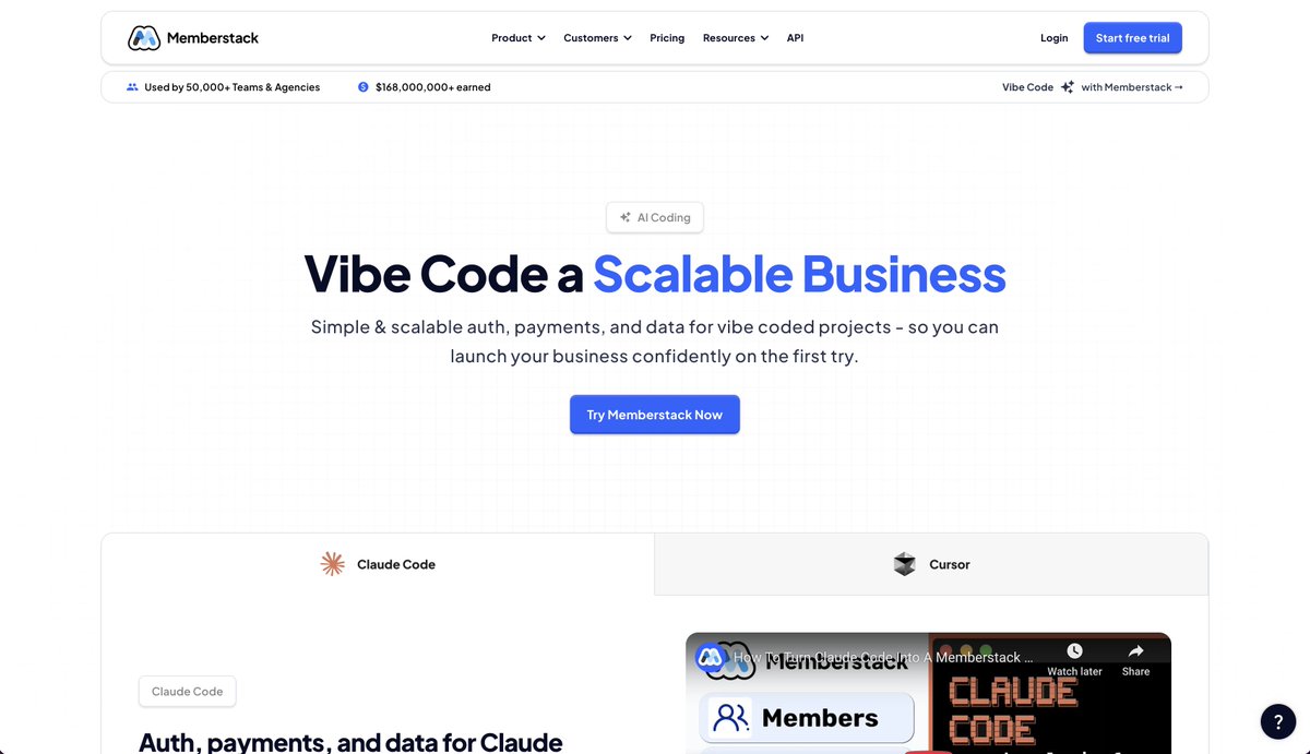 memberstack's tweet image. If you didn't already know, vibe coding is better with Memberstack 💙
memberstack.com/vibe-coding