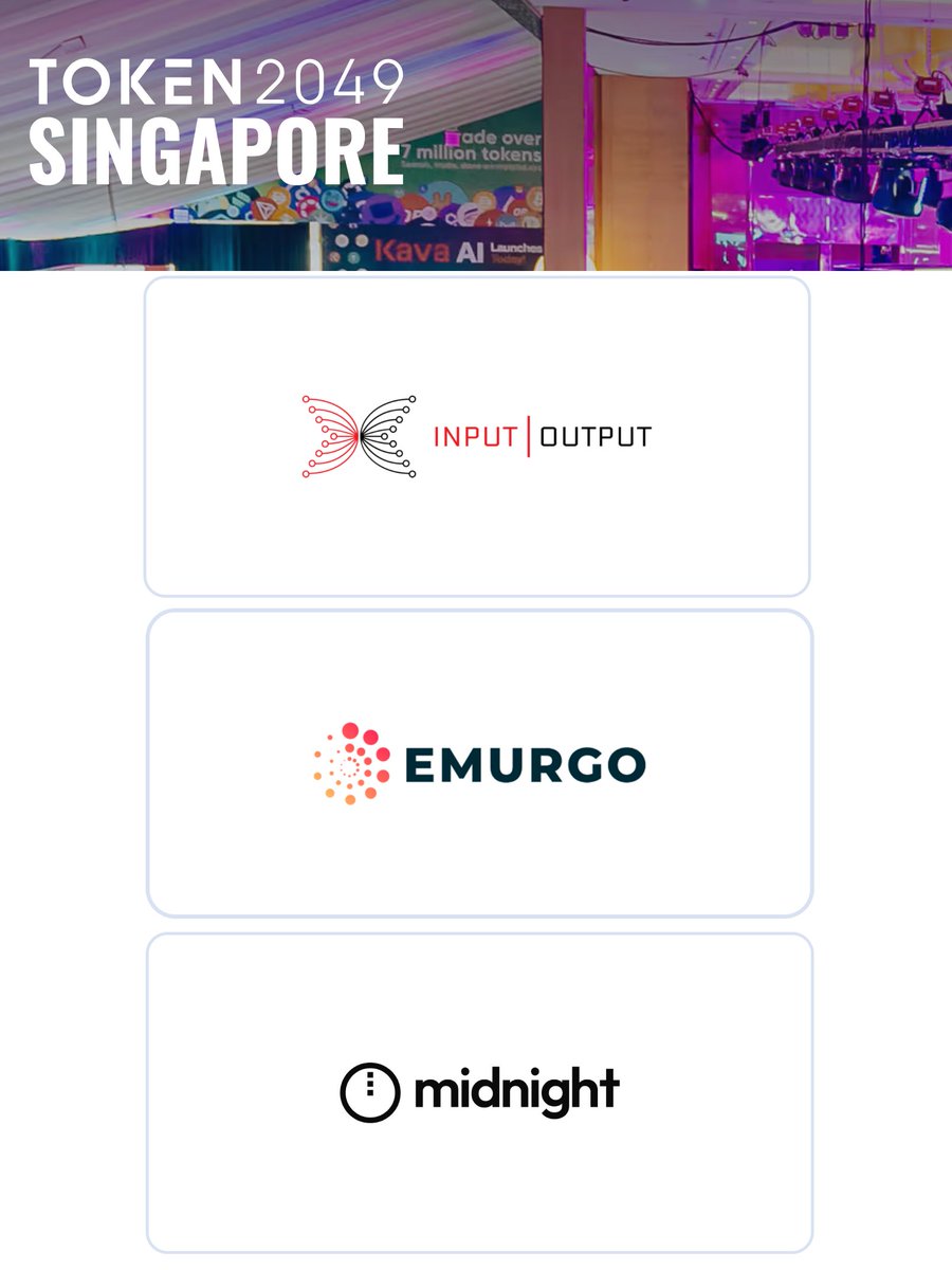 Cardano's core entities are sponsoring Token2049! #Cardano