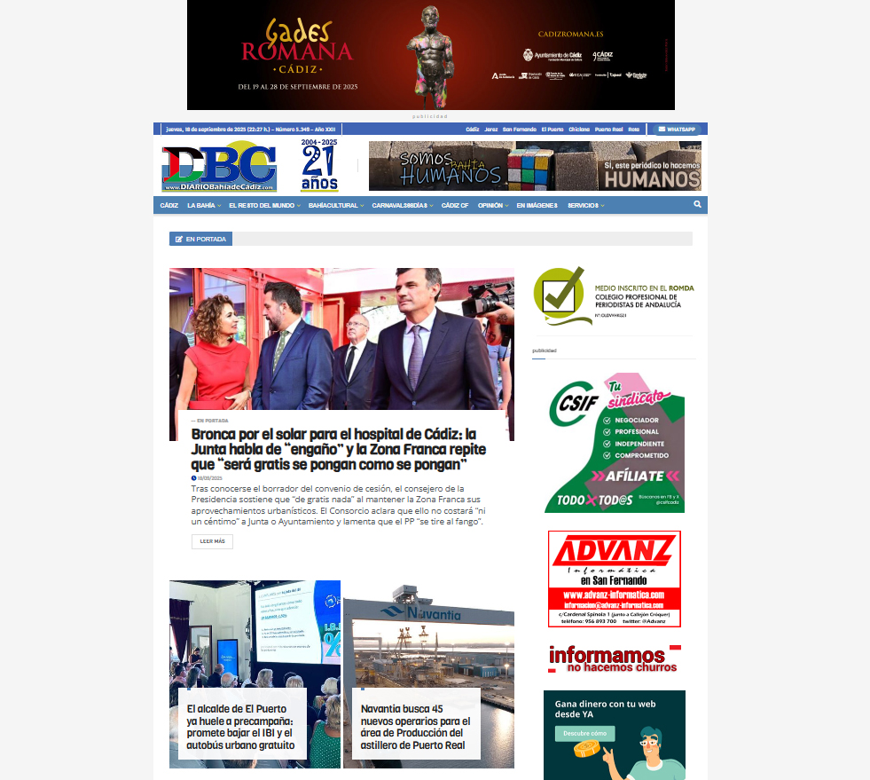#PORTADA / Os compartimos algo de la portada de nuestro periódico de este casi-viernes, la edición número 5.349.

AQUÍ estamos: diariobahiadecadiz.com

#estePERIÓDICOlohacemosHUMANOS
