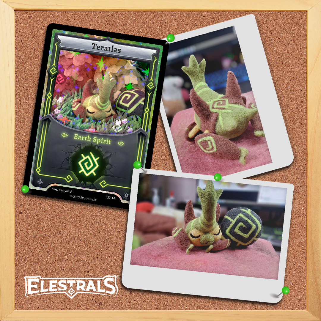 The month of Virgo in #ShatteredStars features some adorable art and illustrations, but none quite as cute as the Felt Art Teratlas, created by the talented <a href="/Karry_bird/">Karrybird</a>! 🍃

With 3 Spirits down, which of the remaining 5 are you most excited for? 👀🧶